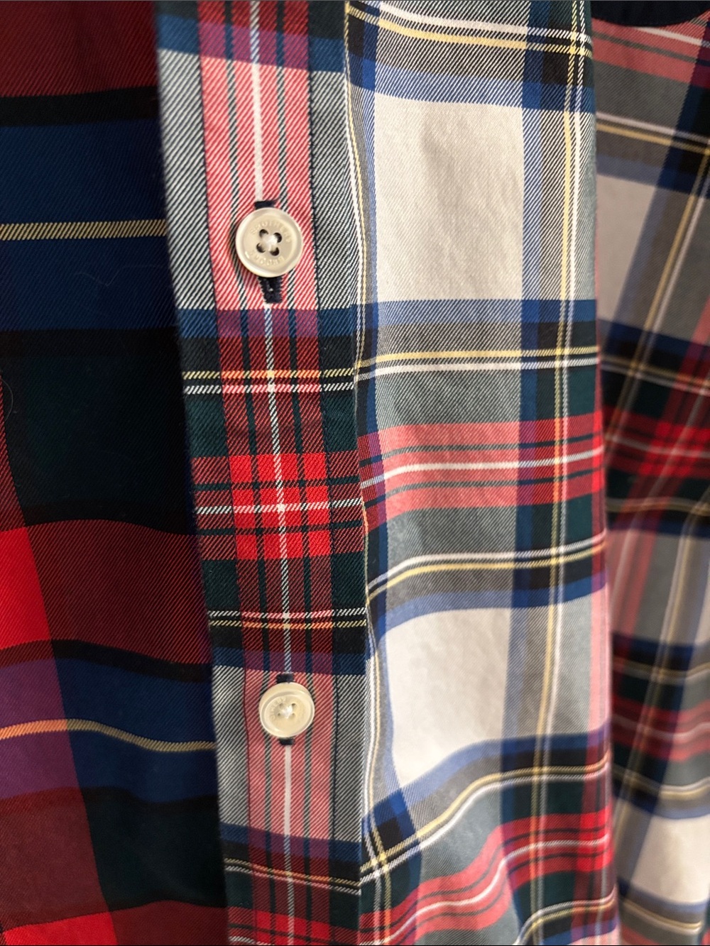 Brooks Brothers Multicolor Plaid Patchwork Button-Down Shirt - Picture 5 of 11